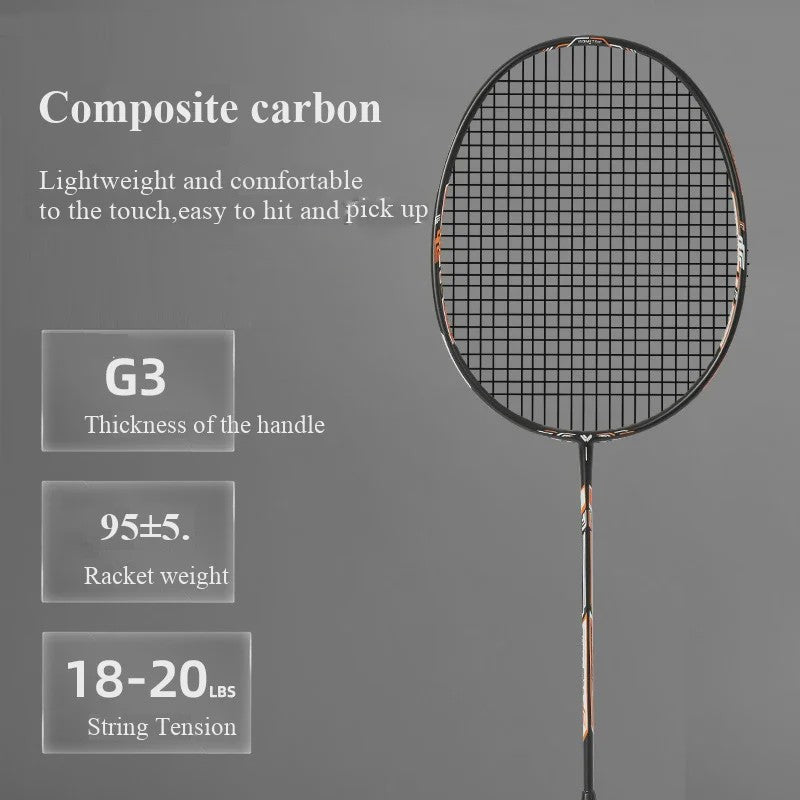 Lichtgewicht Carbon Fibre Badmintonracket - Duurzaam en Offensief