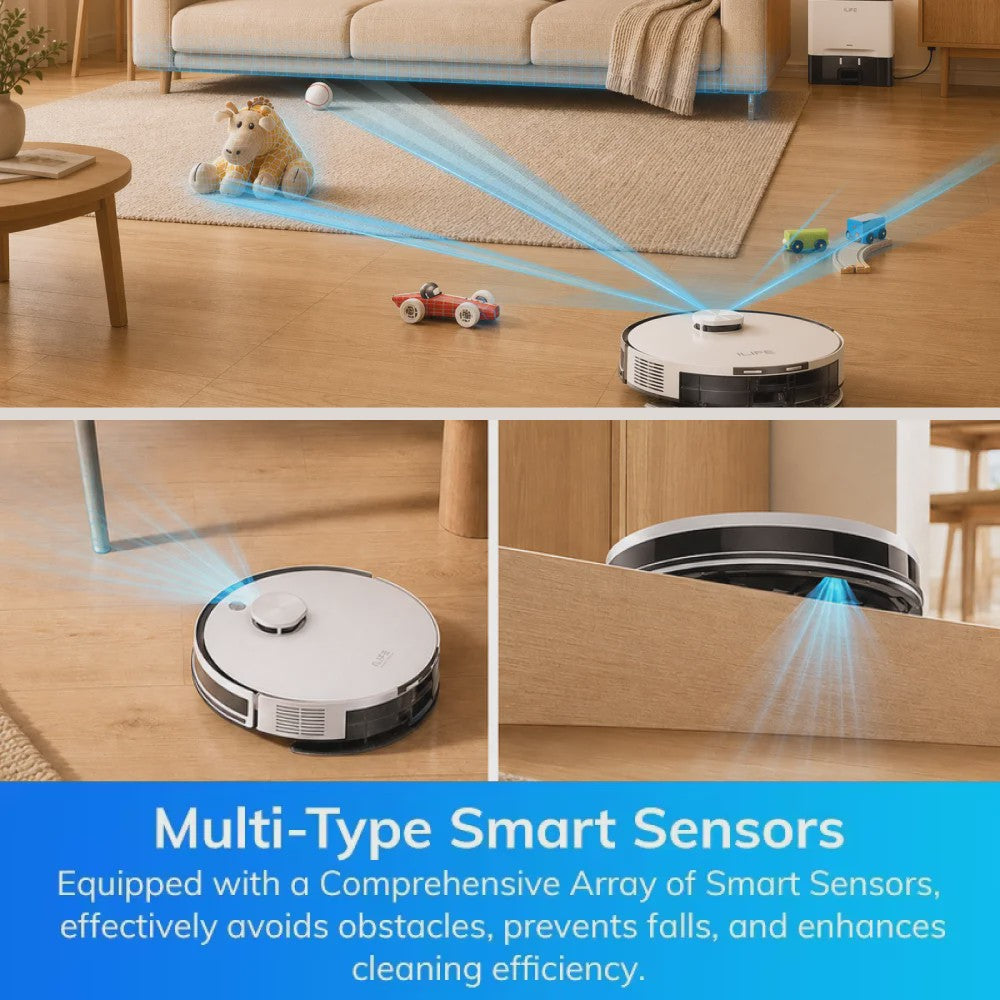 ILIFE A30 Pro Robotstofzuiger met Zelflegstation, 5000Pa Zuigkracht, LDS Navigatie & Dweilfunctie