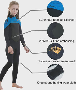 2.5MM Kinder Wetsuit - Thermisch Volledig Duikpak voor Surfen, Duiken en Zwemmen