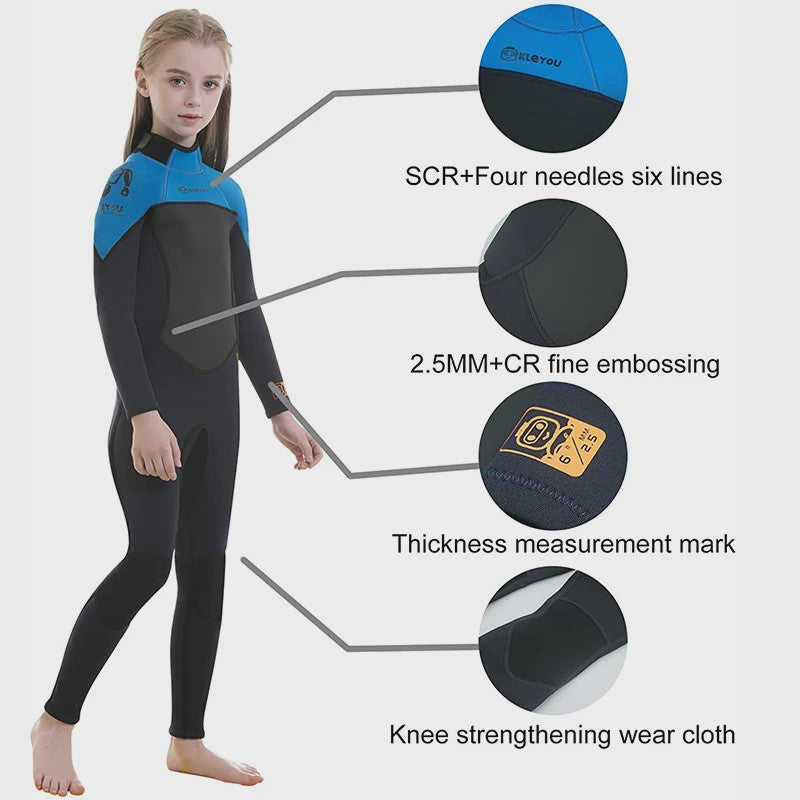 2.5MM Kinder Wetsuit - Thermisch Volledig Duikpak voor Surfen, Duiken en Zwemmen