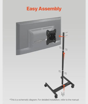 Mobiele TV Standaard op Wielen | 17-55 Inch | 20kg Draagvermogen | VESA 200x200