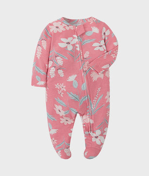 Katoenen Newborn Pyjama met Voetjes en Ritssluiting - Romper voor Jongens en Meisjes (0-12 Maanden)