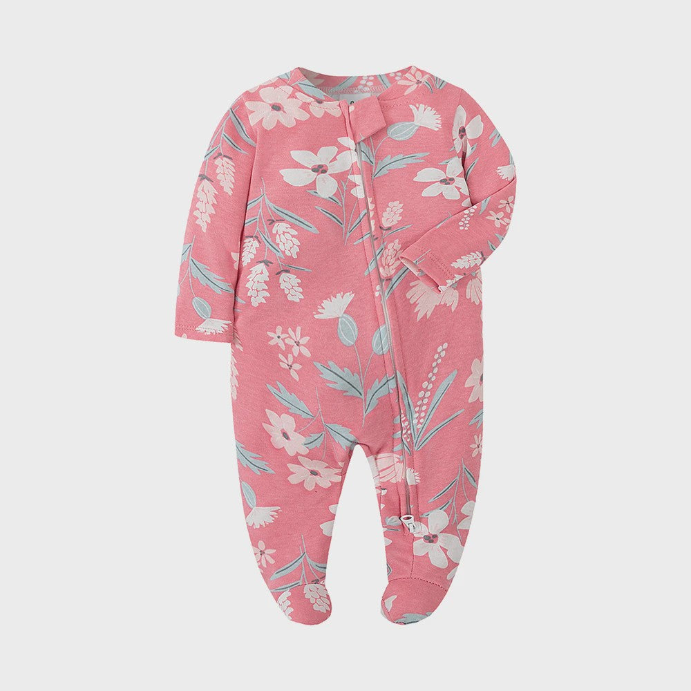 Katoenen Newborn Pyjama met Voetjes en Ritssluiting - Romper voor Jongens en Meisjes (0-12 Maanden)
