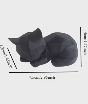 Abstract Geometrisch Slapend Kat Ornament - Modern Minimalistisch Plastic Figuur voor Huis & Kantoor
