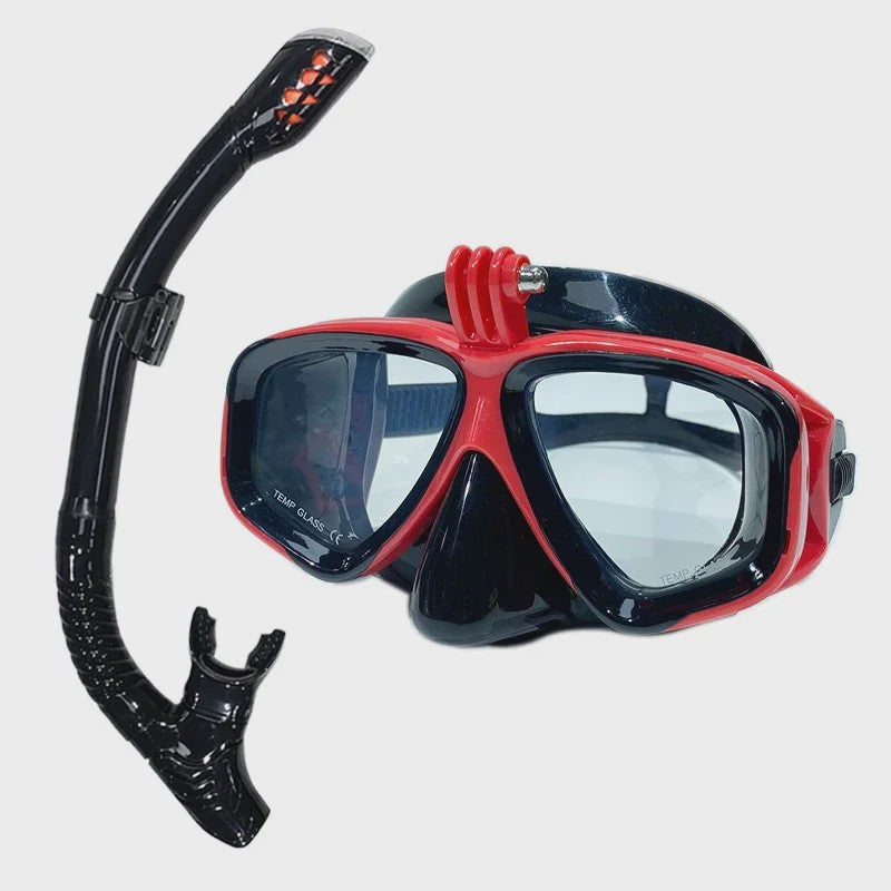 Professionele Duikset: Duikbril met GoPro Mount & All-Dry Snorkel voor Scuba Diving