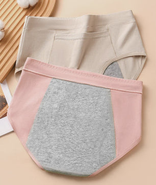 4-Pack Dames Menstruatie Ondergoed - Lekvrij, Hoge Taille Katoen Slips