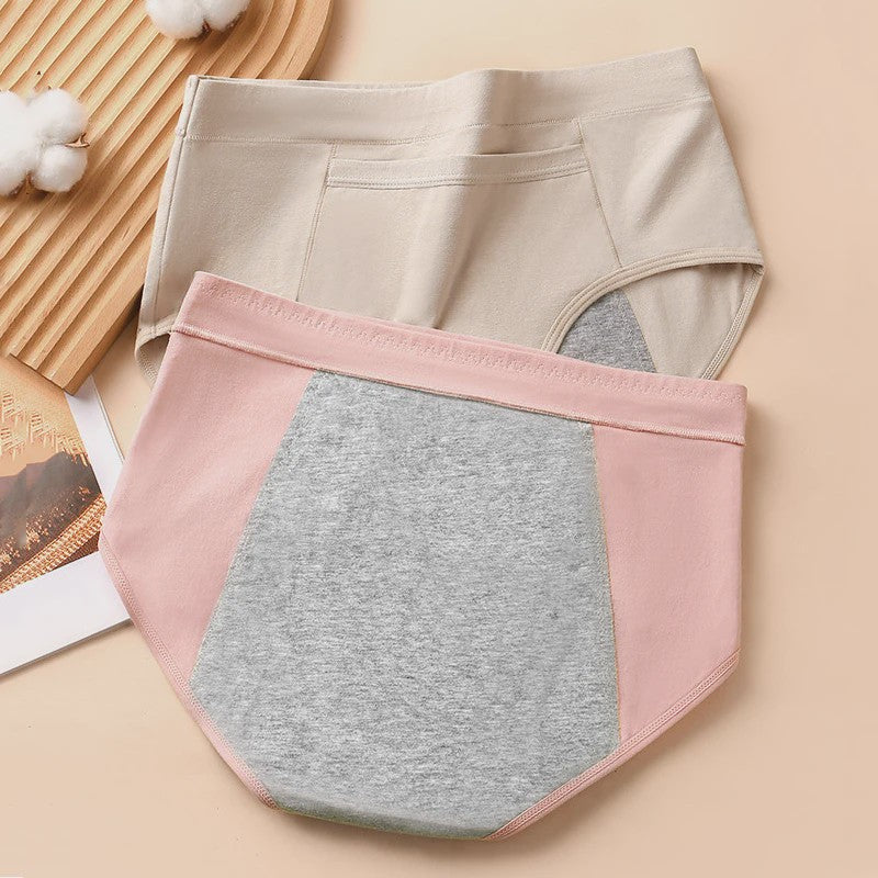 4-Pack Dames Menstruatie Ondergoed - Lekvrij, Hoge Taille Katoen Slips