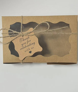 Set van 10/20 Kraft Papieren Doosjes met Venster voor Gebak, Chocolade & Cadeaus