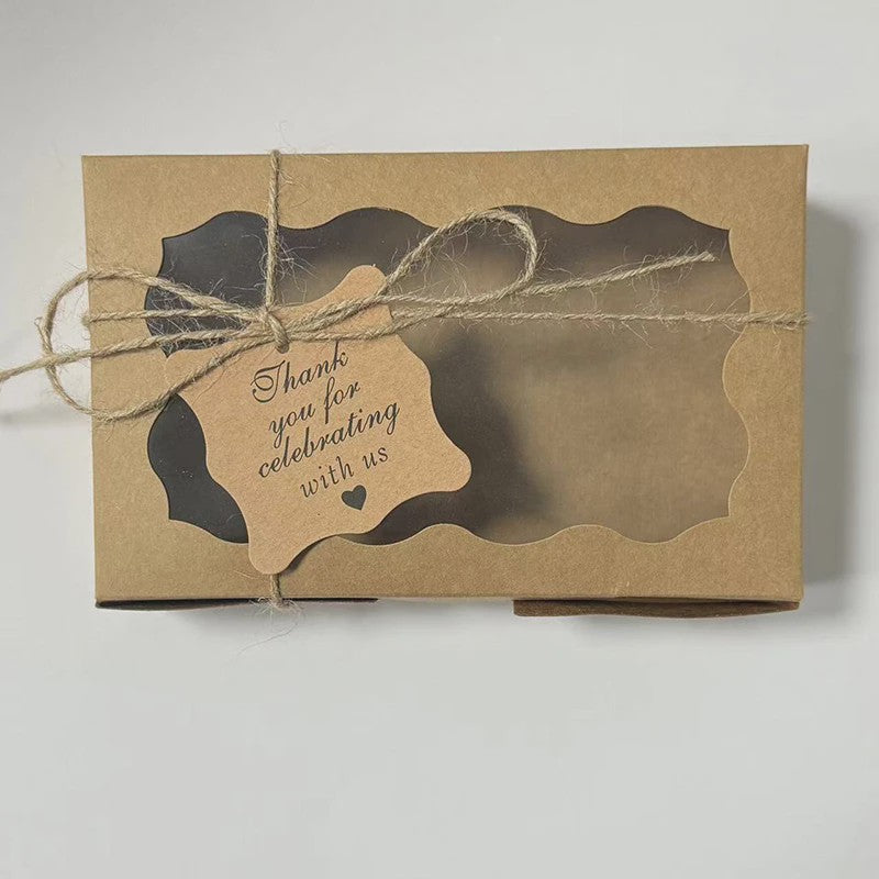 Set van 10/20 Kraft Papieren Doosjes met Venster voor Gebak, Chocolade & Cadeaus