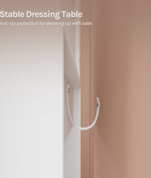 WOLTU Kaptafel met LED Verlichting, Make-up Tafel met Spiegel en Opbergvakken