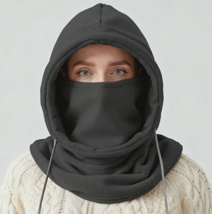 Unisex Winter Balaclava Met Capuchon - Winddicht Masker met Trekkoord voor Koude Weer