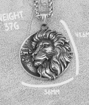 RVS Leeuw Viking Hanger Ketting - Nordic Odin Amulet voor Mannen & Tieners
