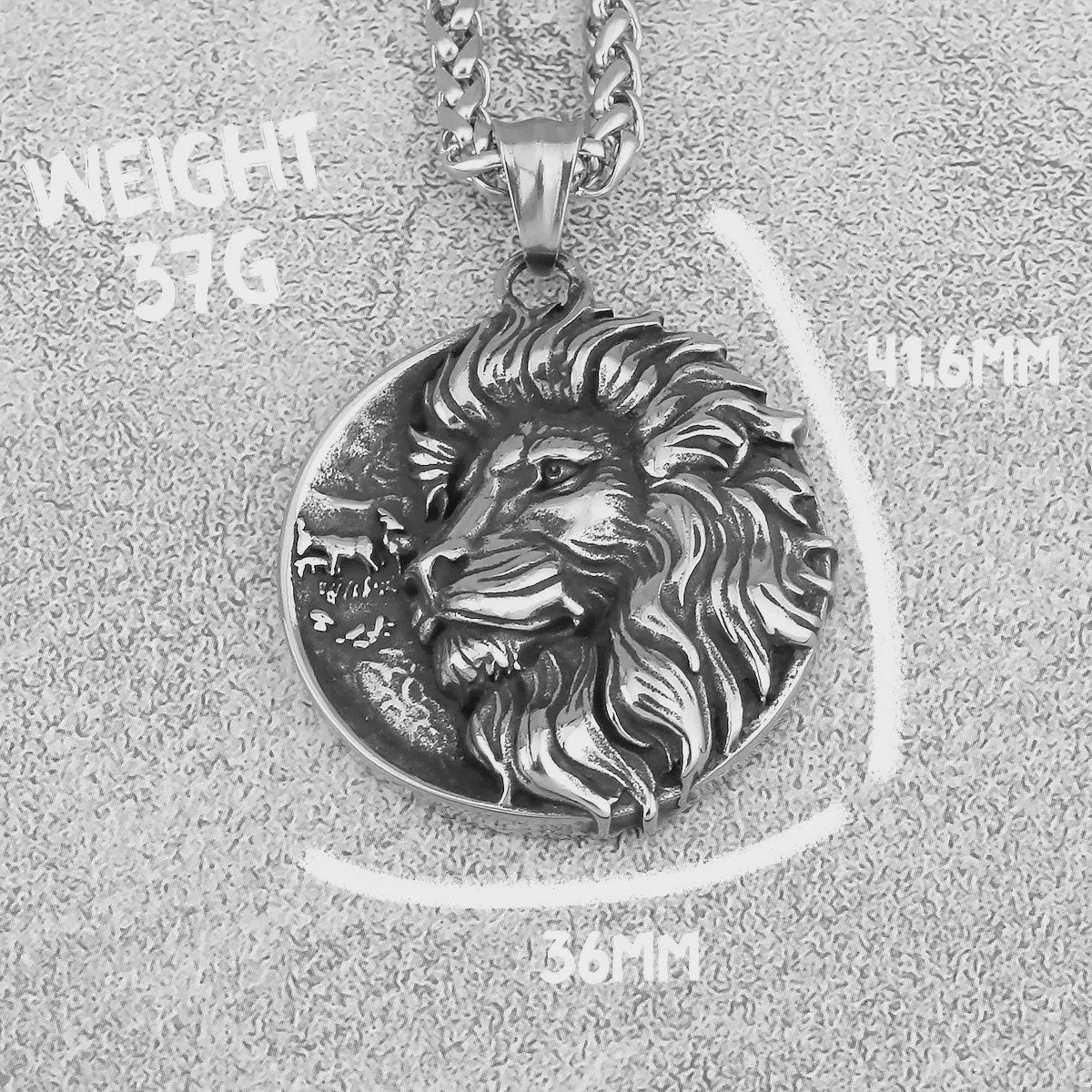 RVS Leeuw Viking Hanger Ketting - Nordic Odin Amulet voor Mannen & Tieners