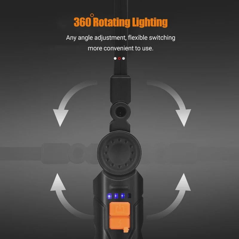 Oplaadbare COB LED Werklamp met Magneet & Haak - USB Camping Zaklamp