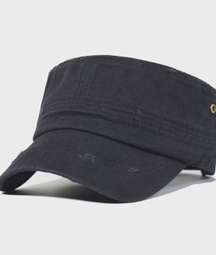 Vintage Washed Cotton Pet Cap - Stijlvolle Platte Pet voor Heren en Dames