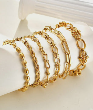 Gouden Roestvrij Staal Chunky Schakelarmband voor Dames - Waterdicht & Verstelbaar