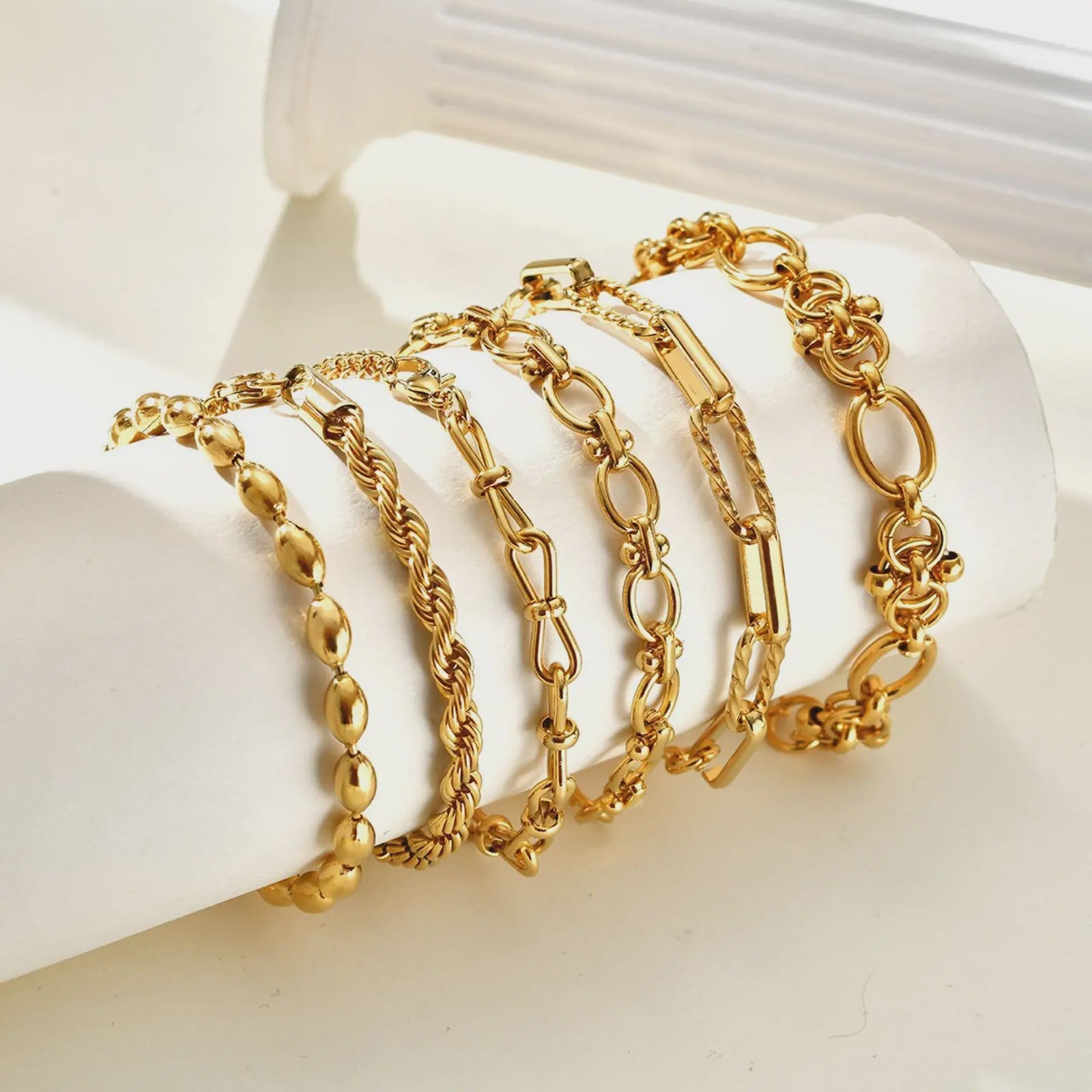 Gouden Roestvrij Staal Chunky Schakelarmband voor Dames - Waterdicht & Verstelbaar