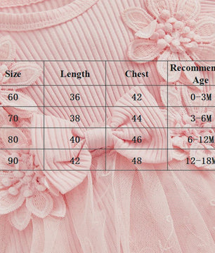 Prinsessen Baby Meisjes Romper Jurk met 3D Bloemen, Kant & Hoofdband - Zomerkleding
