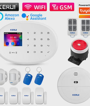 KERUI Tuya Smart Home Alarm Systeem - WiFi GSM Inbraakalarm met Bewegings- en Deursensoren