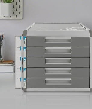 Afsluitbare 5-Laden Archiefkast A4 - Aluminium Documenten Opbergkast voor Kantoor, Bank & Thuis