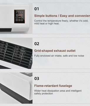 2-in-1 Wandmodel Airco: Koelen, Verwarmen & Ventileren met Afstandsbediening