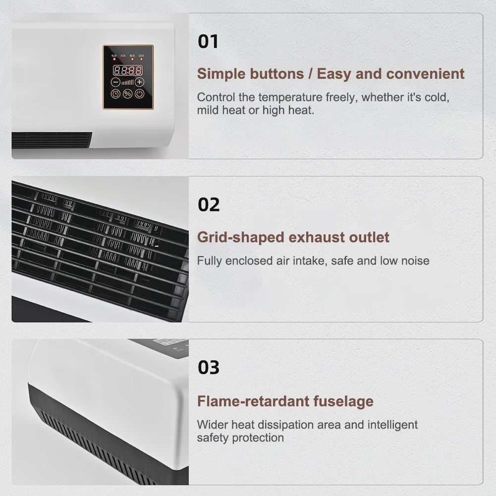 2-in-1 Wandmodel Airco: Koelen, Verwarmen & Ventileren met Afstandsbediening