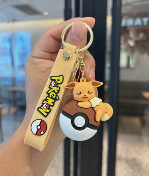 Pokémon Sleutelhanger Set met Pikachu, Eevee & Charmander - Leuke Anime Accessoire voor Tassen & Rugzakken