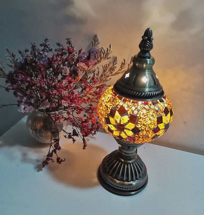 Handgemaakte Mozaïek Tafellamp - Vintage Art Deco Stijl Nachtlampje
