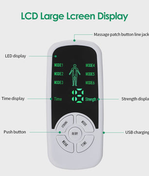 Digitale EMS Spierstimulator: Massageapparaat voor Rug, Nek & Lichaam met TENS