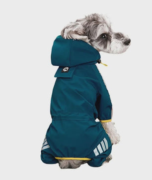 Waterdichte Hond Regenjas met Reflecterende Strepen - Jumpsuit voor Kleine & Middelgrote Honden