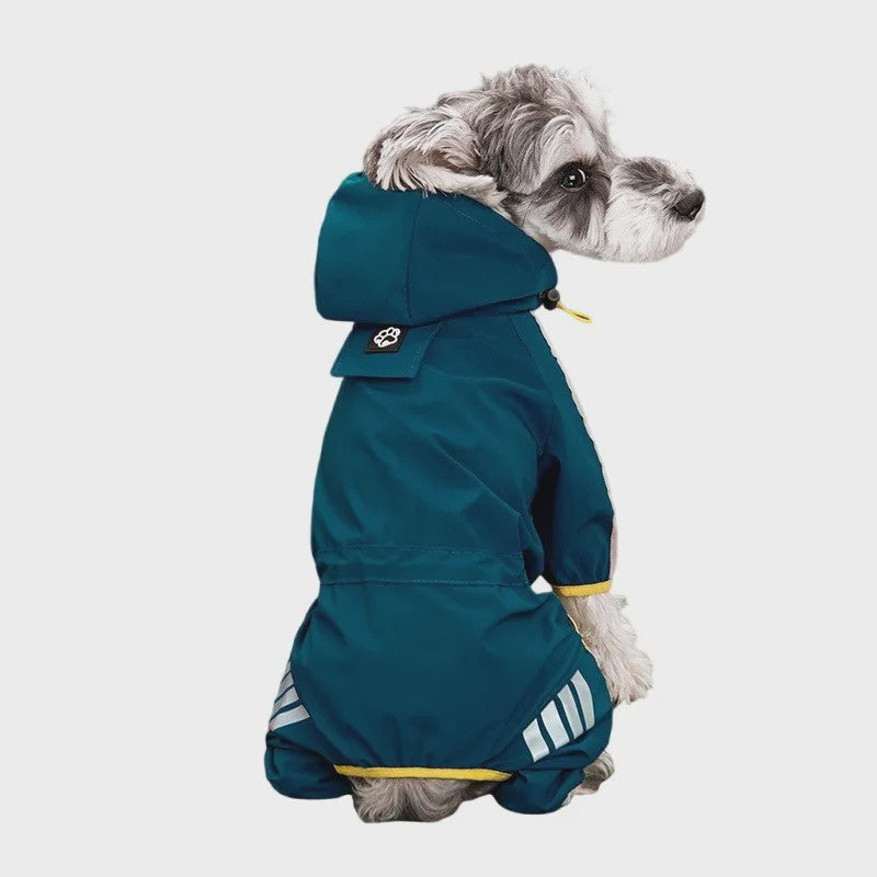 Waterdichte Hond Regenjas met Reflecterende Strepen - Jumpsuit voor Kleine & Middelgrote Honden