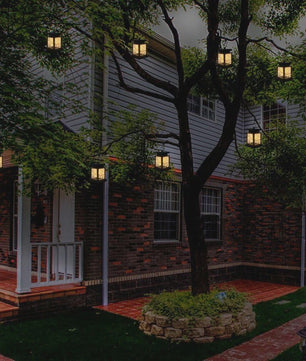 Retro Solar Lantaarn met LED Kaarslicht - Tuinverlichting & Decoratie