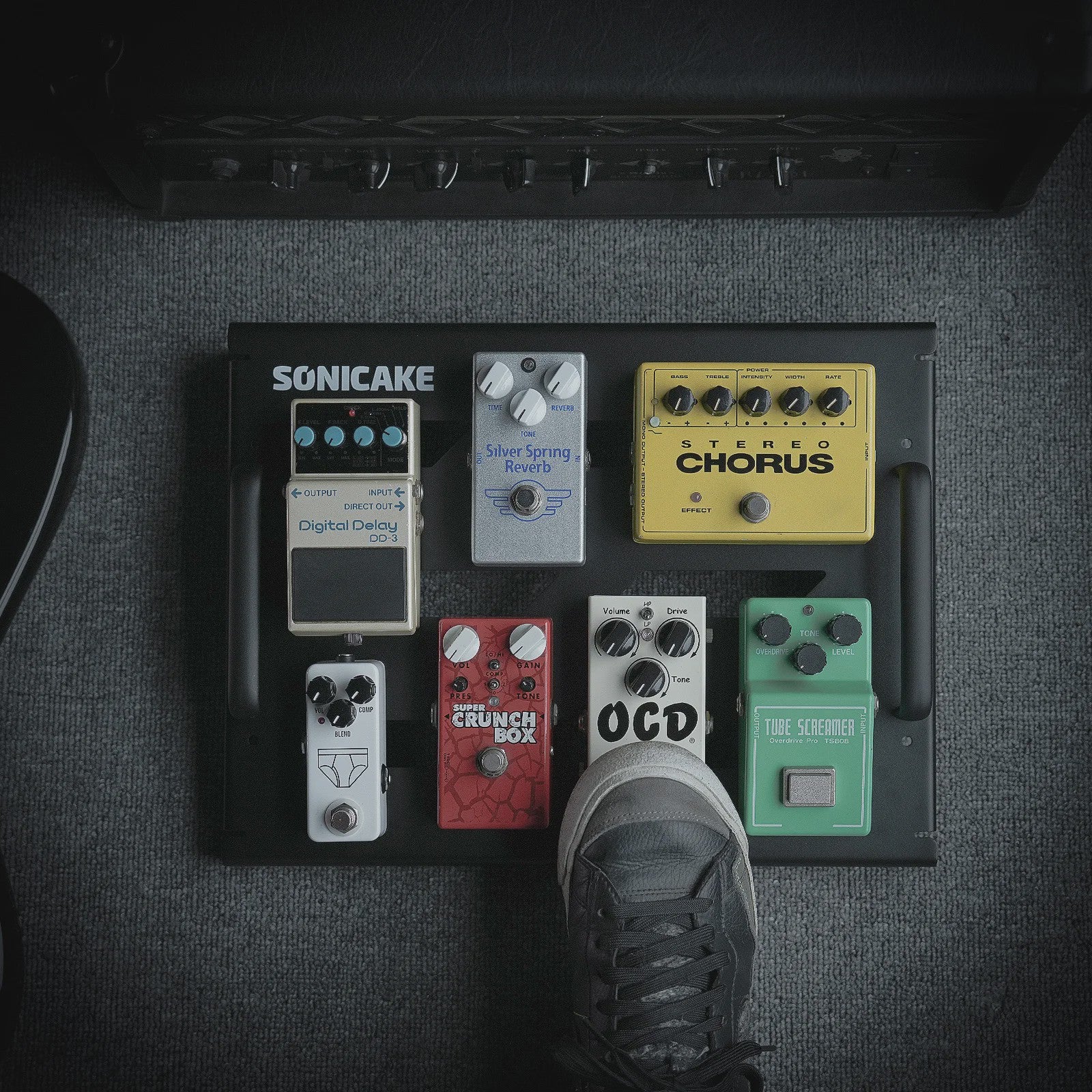 SONICAKE QPB-20 Compact Gitaar Pedalboard met Tas, Kabelbinders en Tape