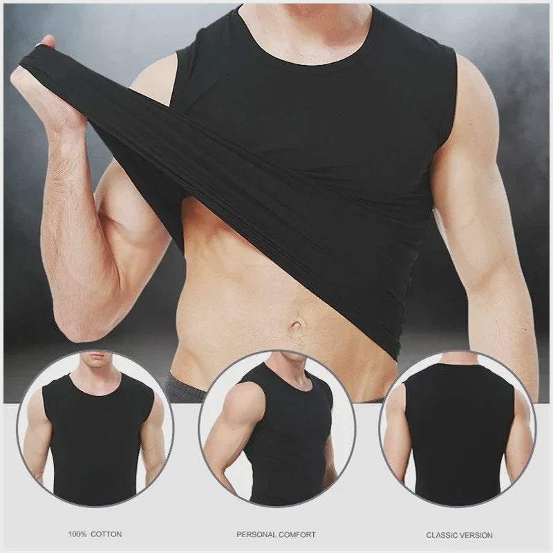 Heren Mouwloos Katoenen Vest - Comfortabel voor Sport & Fitness