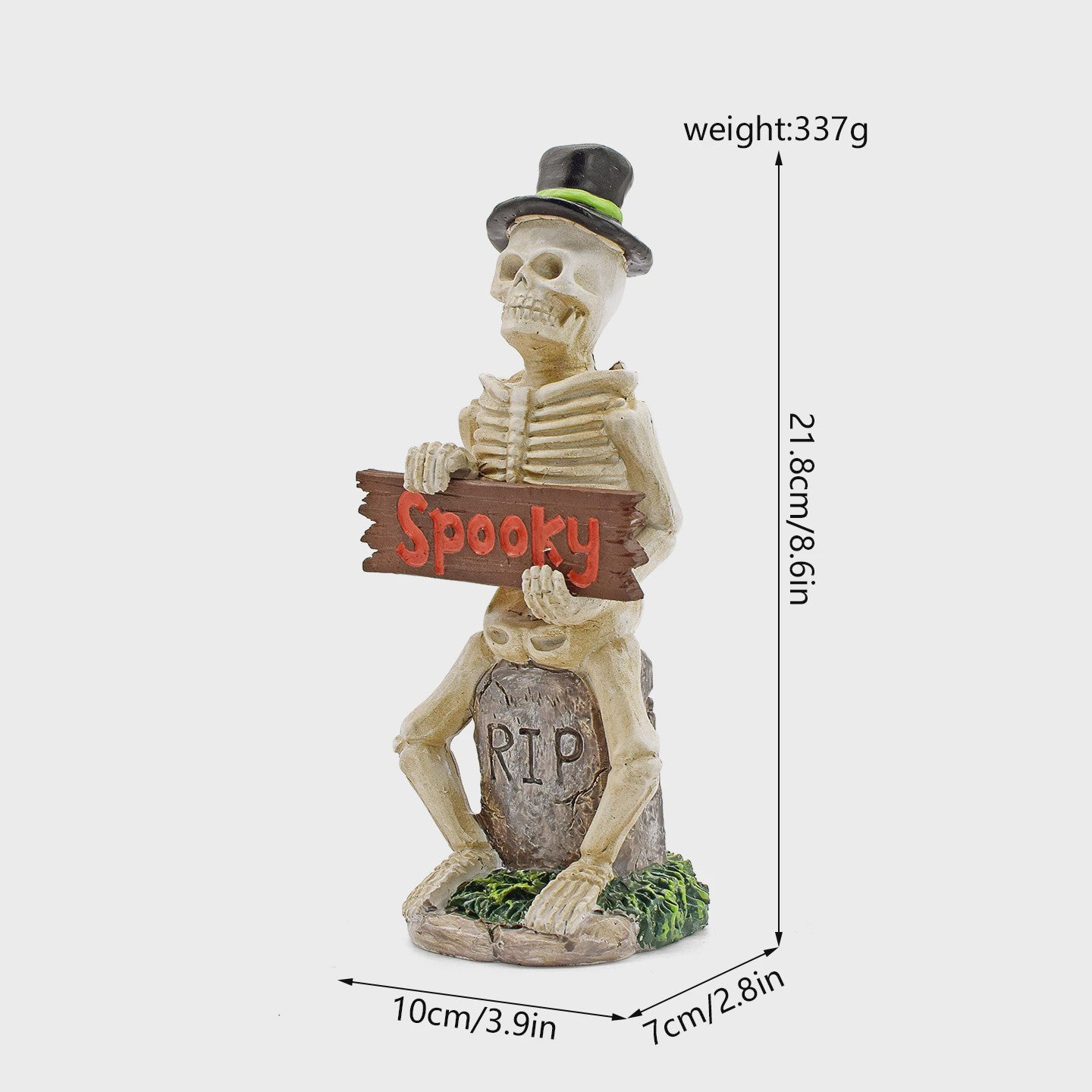 Halloween Skelet Figuur met 'Spooky' Bord - Spookachtige Decoratie voor Huis & Feest