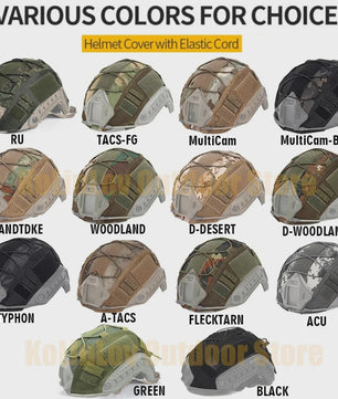 Tactische Helm Cover met Elastisch Koord voor Fast Helm - Airsoft & Paintball Camouflage