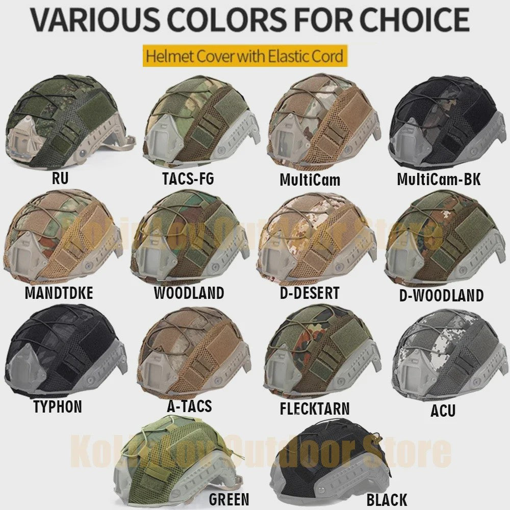Tactische Helm Cover met Elastisch Koord voor Fast Helm - Airsoft & Paintball Camouflage