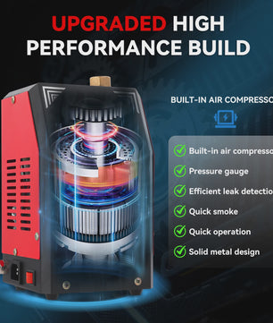 Professionele Rookmachine & Lekdetector voor Auto's - Ingebouwde Pomp, Drukmeter & Flowmeter