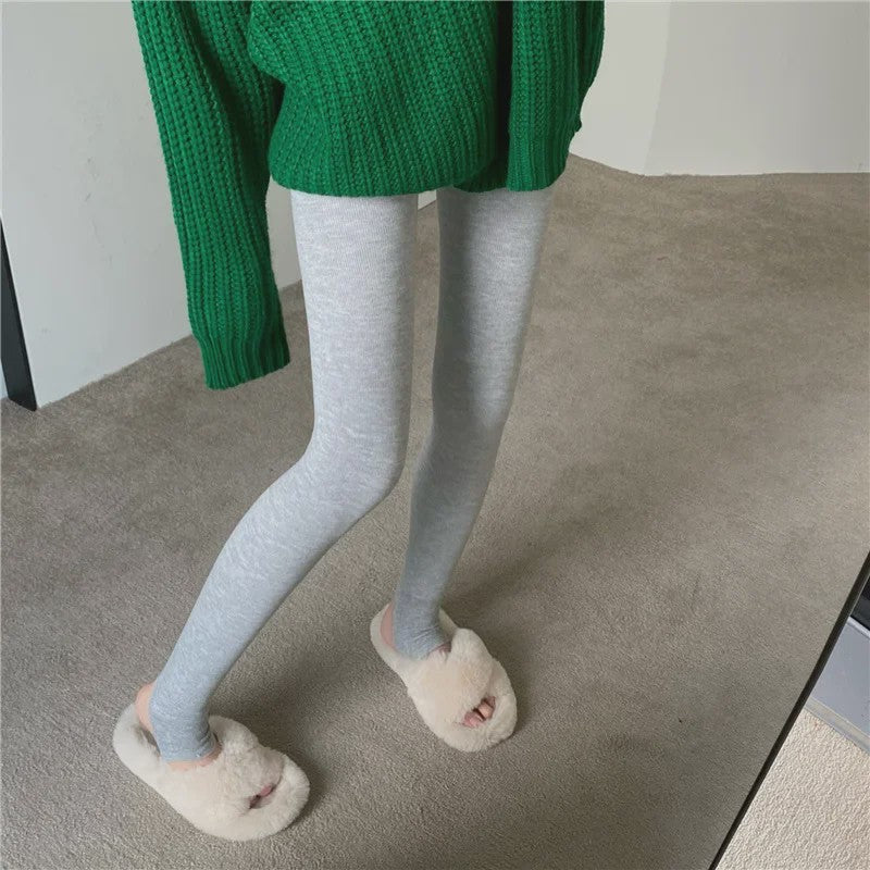 Dames Panty Hoge Taille Elastische Druk Tights - Autumn Gray - Body Shaping Leggings