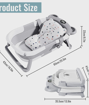 Opvouwbaar Babybadje met Thermometer - Groot en Veilig voor Baby's en Peuters
