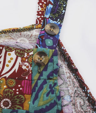 Zomerse Dames Jumpsuit met Etnische Print, Vierkante Hals en Zakken