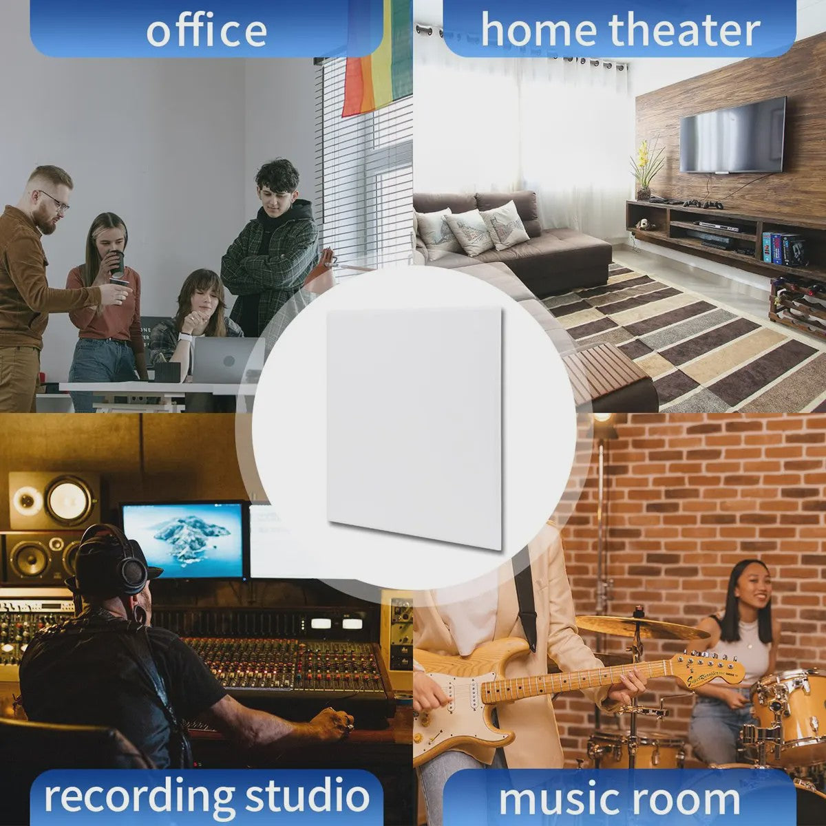 12 Akoestische Panelen Zelfklevend - Hoge Dichtheid 230 Kg/m³ voor Studio, Gamekamer & Kantoor