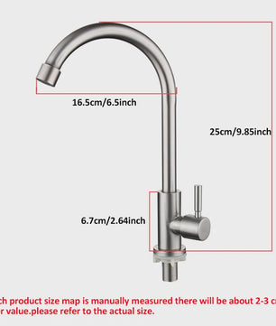 RVS Keukenkraan - Zwenkbaar, Enkel Koud Water