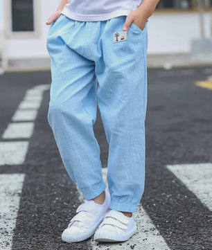 Linnen Kinderbroeken voor Jongens en Meisjes - Zomerse Lange Broek met Elastische Taille (100-160cm)