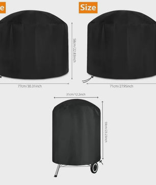 Zware Kwaliteit BBQ Hoes voor Ronde Houtskool Grills - Waterdicht & Winddicht