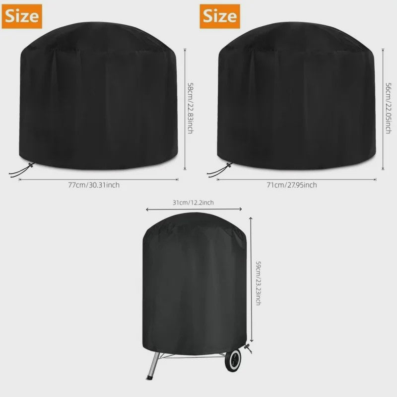 Zware Kwaliteit BBQ Hoes voor Ronde Houtskool Grills - Waterdicht & Winddicht