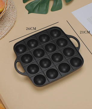 Gietijzeren Takoyaki Pan met 16 Holtes - Non-Stick Octopus Bal Maker