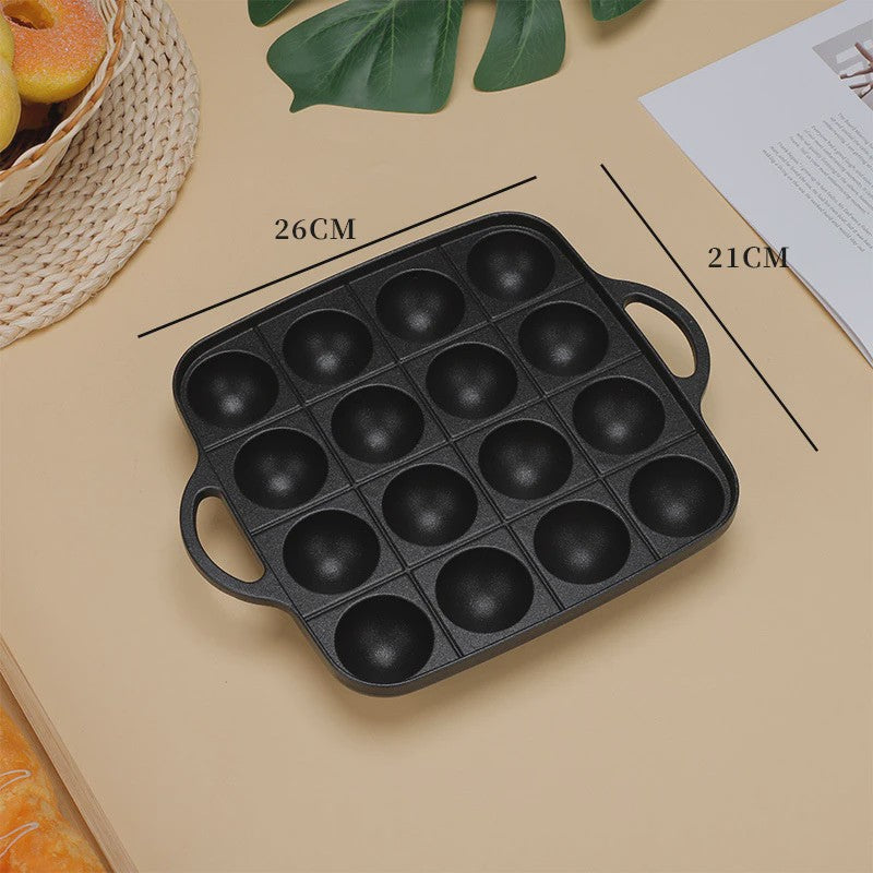 Gietijzeren Takoyaki Pan met 16 Holtes - Non-Stick Octopus Bal Maker