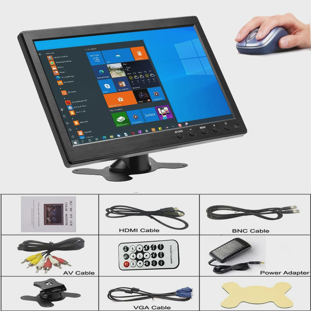 Podofo 10.1 Inch HD LCD Monitor: Veelzijdige Headrest Scherm met HDMI, VGA, USB & meer