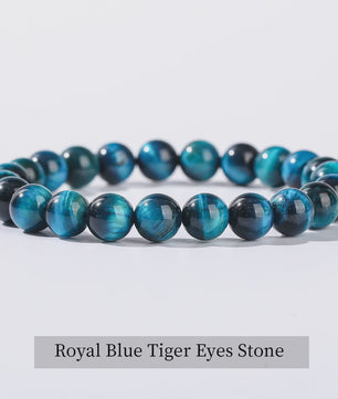 Natuurstenen Armband Dames - Elastisch, Blauw, Yoga & Healing Sieraden
